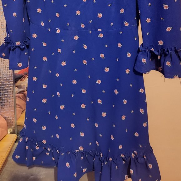 Blue Floral Summer Dress - Picture 2 of 4